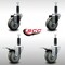 Service Caster 3.5'' SS Gray Poly Swivel 1'' Expanding Stem Caster Set 2 Total Lock Brakes, 4PK SCC-SSEXTTL20S3514-PPUB-2-S-2-1 - alternate 2